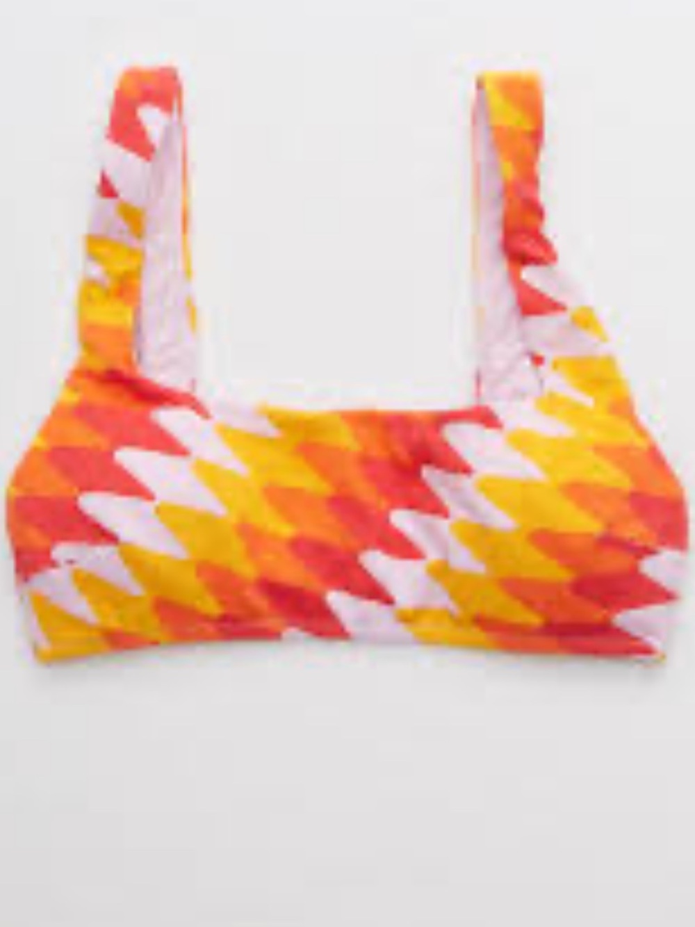 Aerie Vibrant Orange & Pink Patterned Bikini Top - Women's Swim